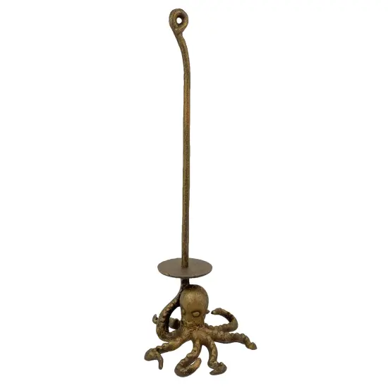 Bronze Cast Iron Octopus Paper Towel Holder Kitchen Bathroom Decor Organizer {1}
