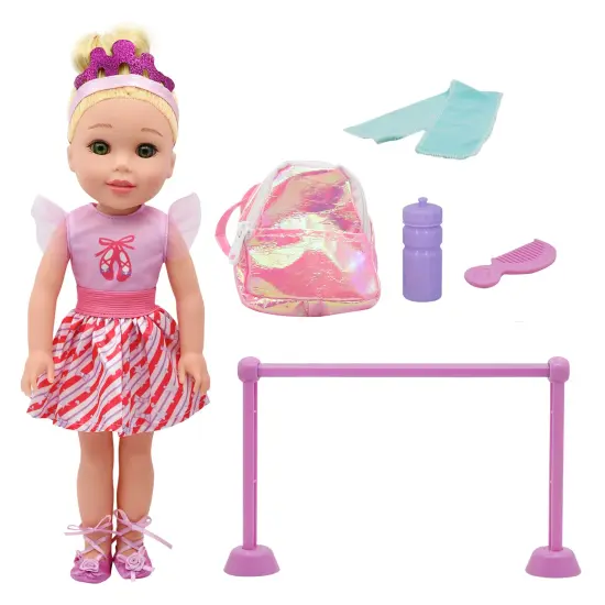 Style Dreamers: Ballet Set - Pink 14" Doll - Blonde Hair Hard Body Doll, 5pc Ballet Gear Accessories, Tutu Oufit w/Headband & Slippers, Kids Ages 3+ {1}