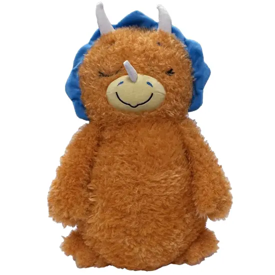 Happy Nappers: Adorable Storables -Dino Triceratops- Brown/Blue- 8&rdquo; Character Box & Surprise 8&rdquo; Plush Toy, Weighted Paws, Square Storage Bin, Kids 1+ {3}