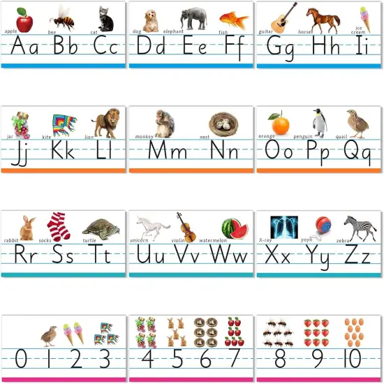 Alphabet Bulletin Board Set Manuscript ABC Number Line Wall Decorations {1}