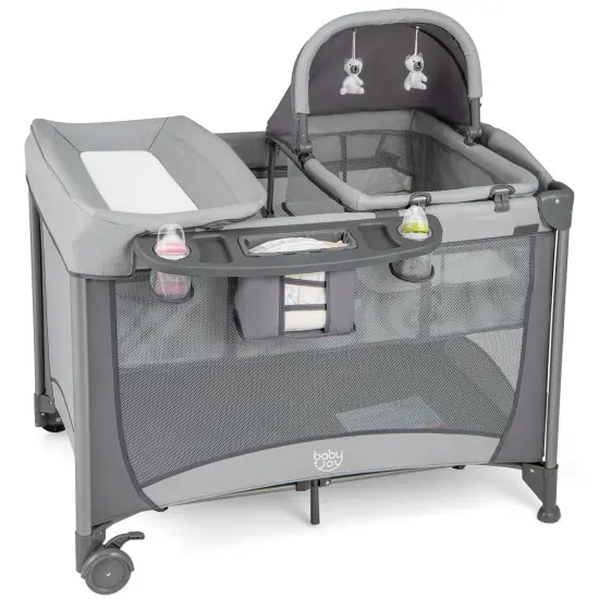 Babyjoy 5 in 1 Portable Baby Playard Nursery Center with Cradle & Storage Basket {1}
