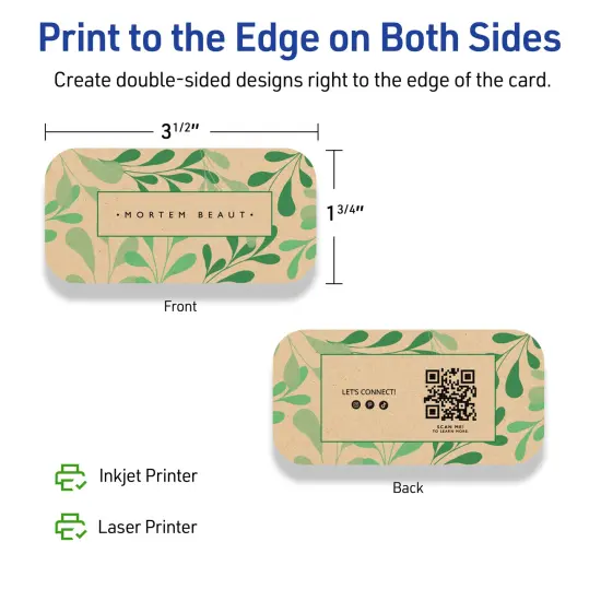 1-3/4" x 3-1/2" Rectangle Rounded Corners, Kraft Brown Business Cards {6}