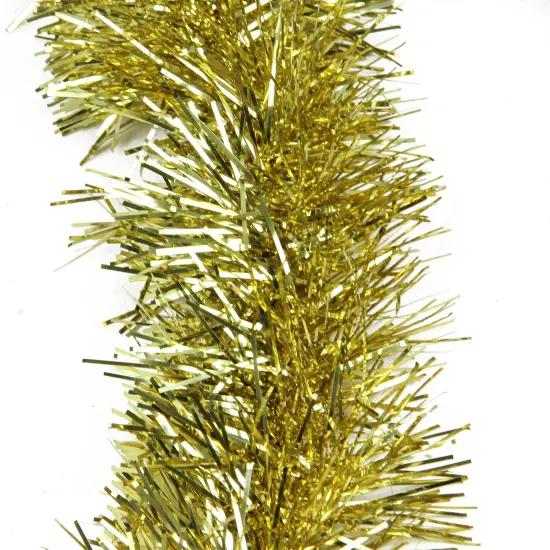 Northlight Artificial Shiny Tinsel Christmas Garland - 25' x 3" - Gold {3}
