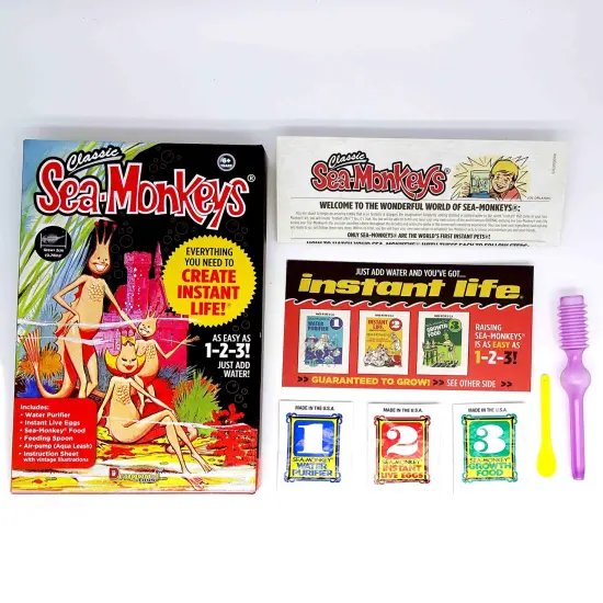 Sea-Monkeys: Retro Instant Life Kit - Tiny Brine Shrimp Growth Set, World's Only Instant Pet, Create Life, Just Add Water, Educational Kit, Kids 6+ {6}
