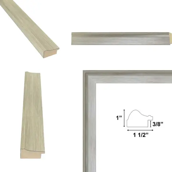 Silver Brushed Modern Slight Scoop Picture Frame 24x24 frame {3}