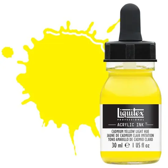 Liquitex Professional Acrylic Ink 30 ml Bottle - Cadmium Yellow Light Hue {1}