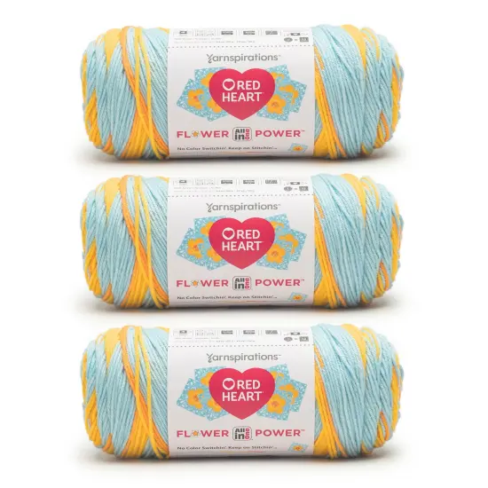 Red Heart All in ONE Flower Power Yarn 24 Pack-Hilo De Calendula {1}