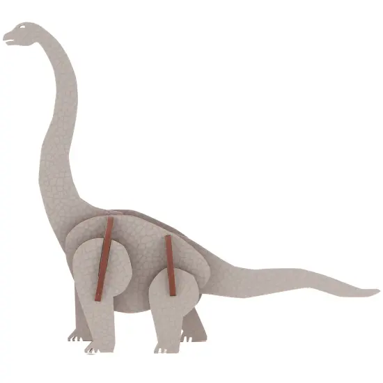 Little & Wood: Woodlet: Medium - Brachiosaurus - Grey, 3D Wooden Kit-Set, Jurassic Dinosaur Puzzle, Easy Assembly Model, Pop Build Fun, Ages 6+ {3}