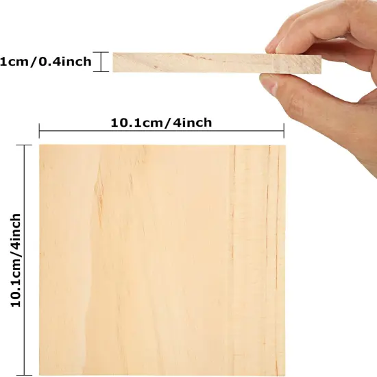 24 Pack 4x4 Inch Wood Squares for Paintings, Unfinished Wood Panels {2}