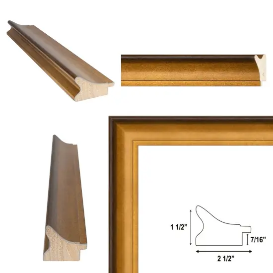 Wide Scoop Brushed Gold Picture Frame 40x60 frame {4}