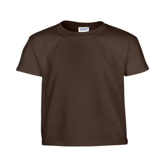 Gildan&reg; Youth Heavy Cotton Crew Neck Short Sleeve T-Shirt DARK CHOCOLATE {1}