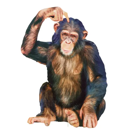 Collections Etc Realistic Sitting Chimp Outdoor Decorative Garden Stake {2}