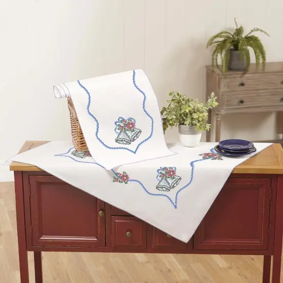 HerrschnersWedding Memories Table Topper & Runner Stamped Embroidery Multi {1}