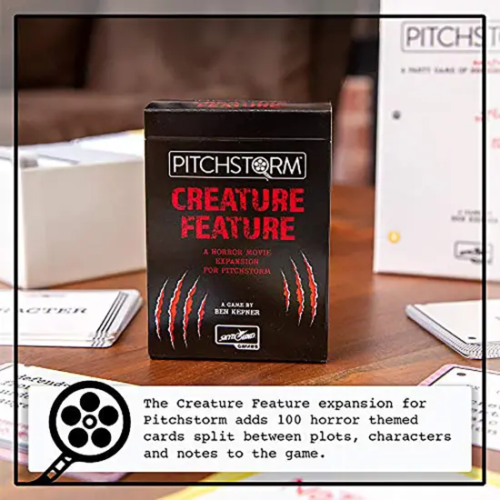 Creature Feature Deck - 100 Horror Movie Cards, Standalone Or Expansion, Movie Pitching Party Card Game {3}