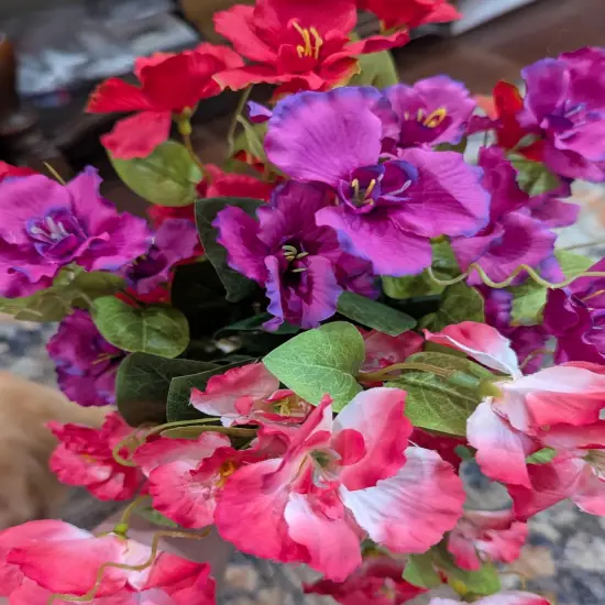 6 Bundles Artificial Hibiscus Flowers for Planters Fake Plants Outdoor Fake Flowers for Front Porch Garden Spring Decor {4}