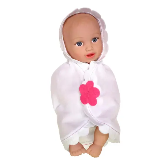 Baby's First: 13" Skin-So-Soft Playful Baby - Softina - White & Pink Flower - Bath Time Doll, Bath Blanket & 4pc Toy Care Accessories, Toddler-Kids 2+ {4}