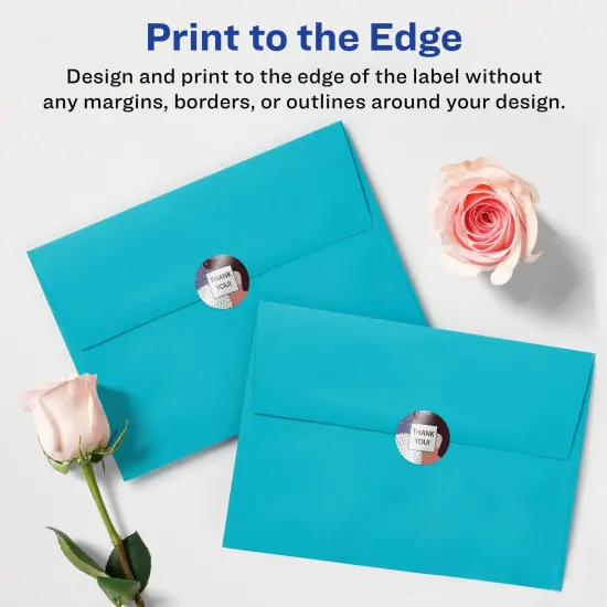 Avery Glossy White Round Labels with Sure Feed, 3/4" Diameter {3}