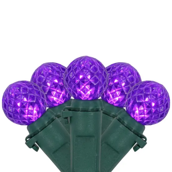 Northlight LED G12 Berry Faceted Christmas Lights - Purple - 15.9' Green Wire - 50ct {3}