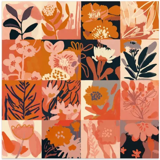 Flower Memory Square 24x24 Canvas - Corporate Office Art {2}