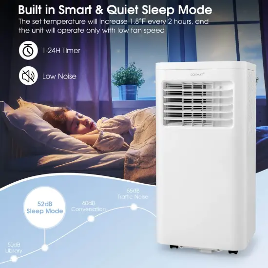 Costway 6000 BTU (10000 BTU ASHRAE) Portable Air Conditioner 3-in-1 AC Unit With Cool Dehum Fan Sleep Mode {6}