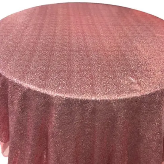 1 Yard Glitz Sequin Round Tablecloth 90 Inches Sparkle Polyester Cover for Party and Wedding Decor DustyRose {1}