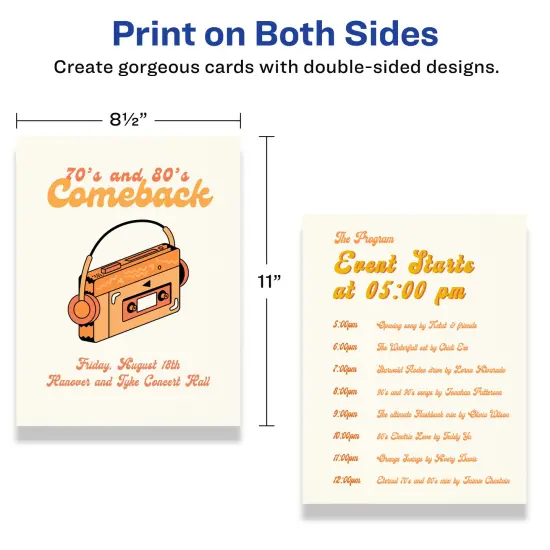 Avery 8-1/2" x 11" Rectangle, Matte Ivory Cardstock {6}