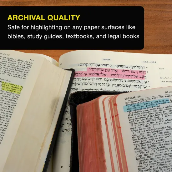 U.S. Office Supply Bible Safe Highlighter Set of 16, 2 Sets of 8 Bright Flouresent Colors, Dry Bible Highlighters No Bleed, Fade or Smear, Safe Gel Markers, Accessories, Study Guide {5}