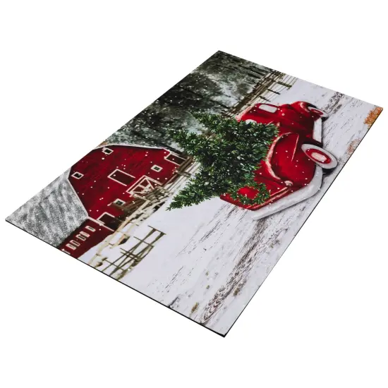 Northlight Vintage Pickup Truck Christmas Outdoor Doormat - 17.75" x 29.5" Multi {6}