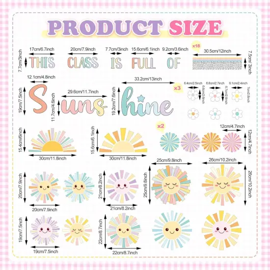 66 Pcs Summer Sunshine Bulletin Board Set {2}