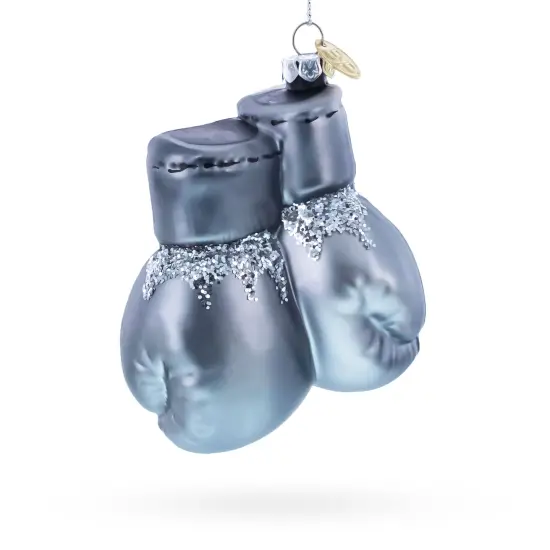Boxing Gloves Glass Christmas Ornament {1}