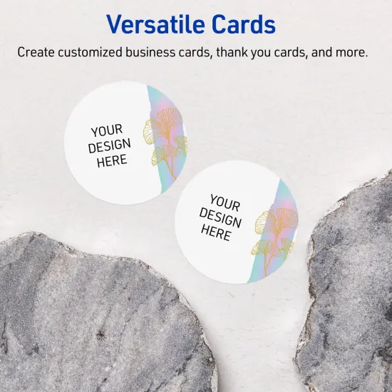 Avery Printable Round Business Cards with Sure Feed Technology, Pre-Printed Floral Design, Matte White, 2" Diameter, Laser & Inkjet Compatible, 120 Total, Great for Branding, Marketing, and Events {6}