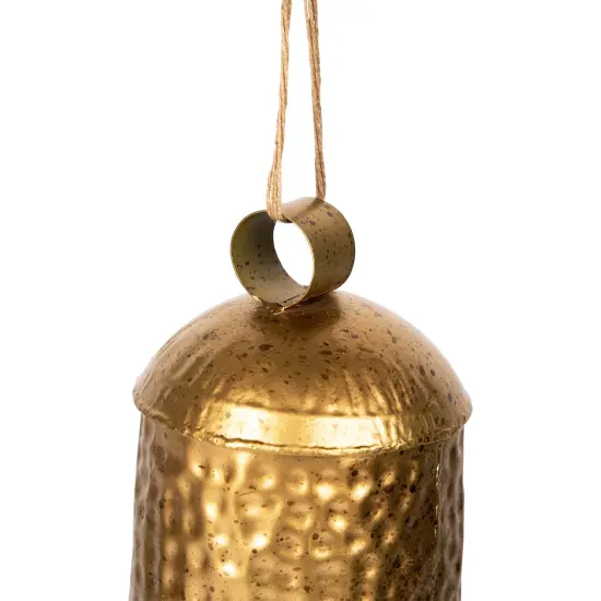 Northlight Hammered Iron Dome Bells Christmas Decorations -Set of 3 Gold {7}
