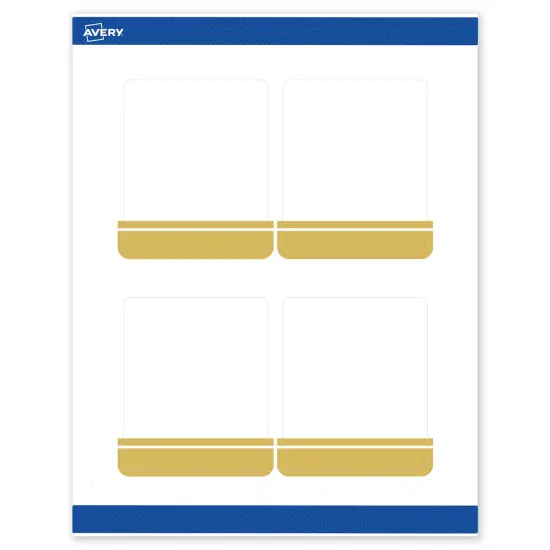 Avery Printable Rectangle Labels, Gold Double-Dipped Edge, 4" x 3-1/3", Matte White Rectangle Labels, Permanent, Laser/Inkjet, 40ct, Great for Product Labels {1}