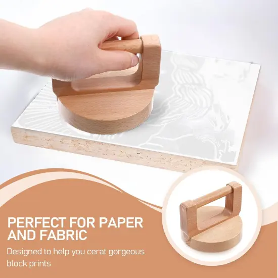 2Pack Block Printing Kit 4 Inch Hand Printed Linoleum Tools with Ergonomic Handle, Linocut Tools Block Printing Supplies for Hand Crafting, Block Printing, Linocut, Scrapbooking {4}