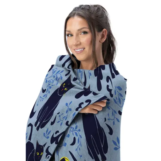 Halloween Silk Touch Throw Blanket Eyes and Cats {3}