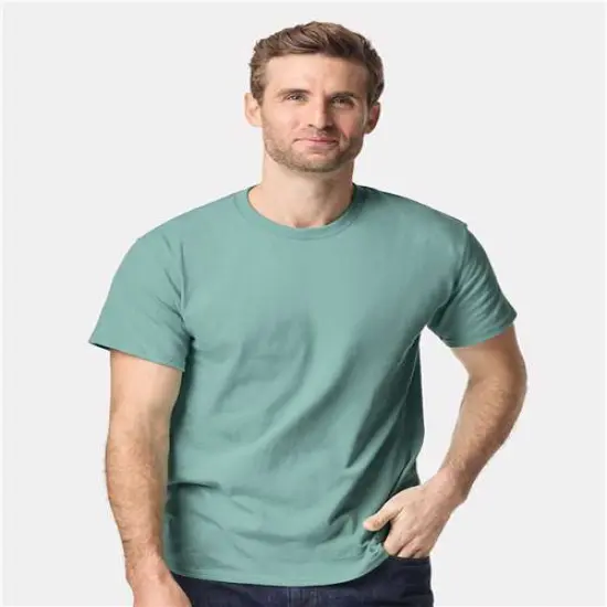 Durable Everyday T-Shirt Heavy Cotton Fabric with Relaxed Fit Aquatic {1}
