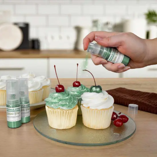 Bakell - Emerald Green Tinker Dust Edible Glitter (25g, 1x Spray Pump) for Food, Desserts, and Beverages! {2}