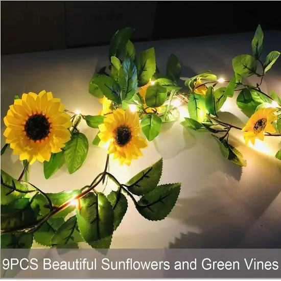20 LED Artificial Sunflower Garland String Lights {3}