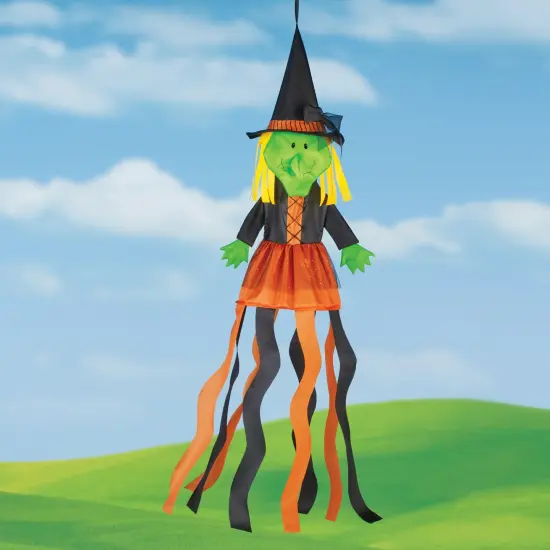 Collections Etc Halloween Witch Windsock Hanging Decoration {1}
