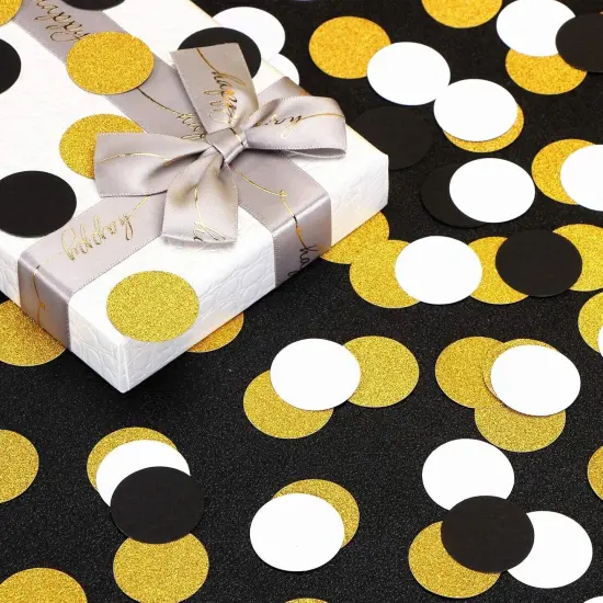 Black Gold White Party Table Confetti 300pcs Glitter Sprinkles {3}
