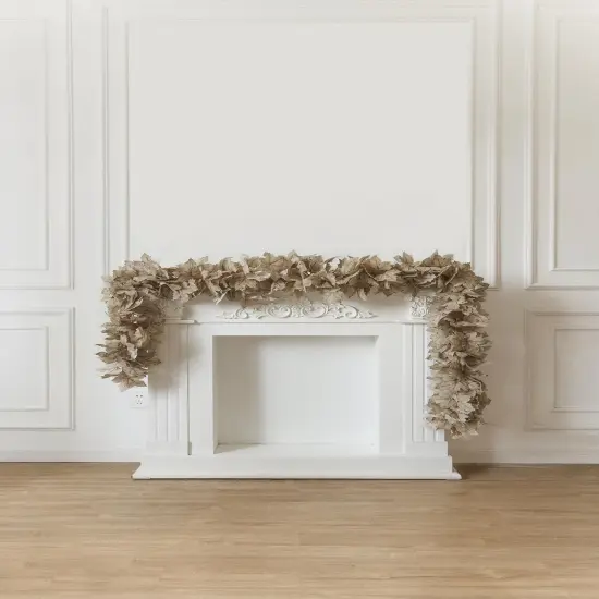 6PCS Beige Fall Maple Leaves Garland, 5.6Ft {5}