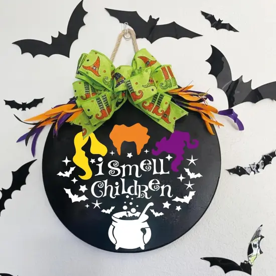 Halloween Stencils for Painting on Wood, Round Reusable Large (12 Welcome) {3}