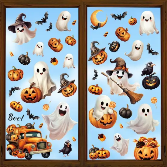 8 Sheet Halloween Window Clings Decals,Halloween Window Cling Sticker {1}