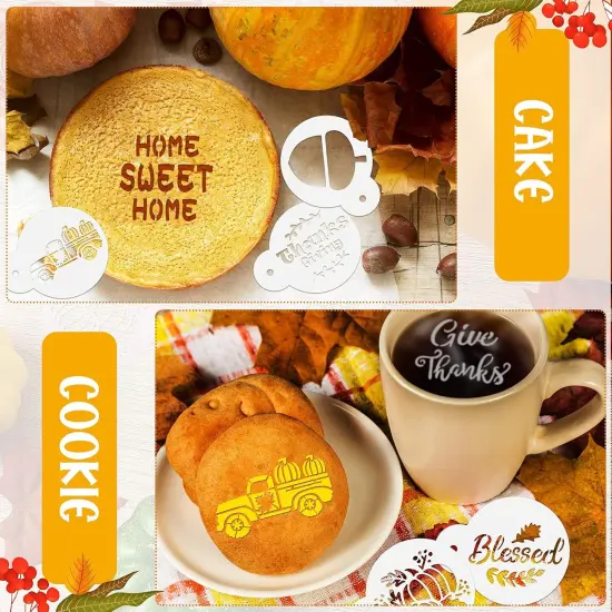 20 Pieces Fall Cookie Stencil Autumn Cake Templates Small Fall Stencil {4}