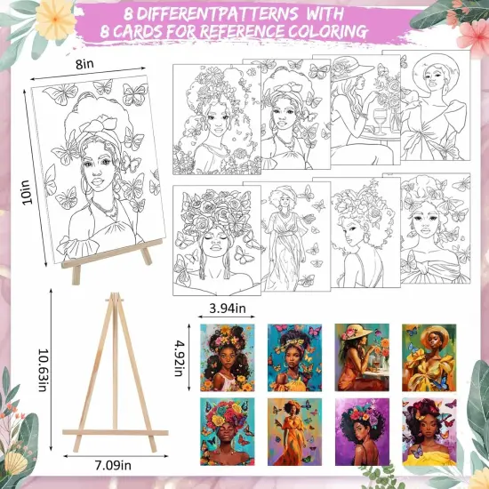 72 Pieces Pre Drawn Canvas Kit, Paint and Sip Kit for Adults {2}