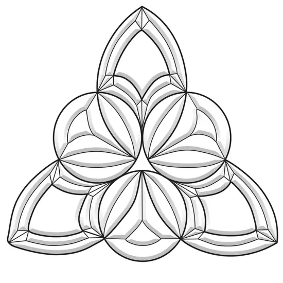 7-3/4" x 7-1/4" Exquisite Clear Glass Celtic Tri-Circle EC827 {1}