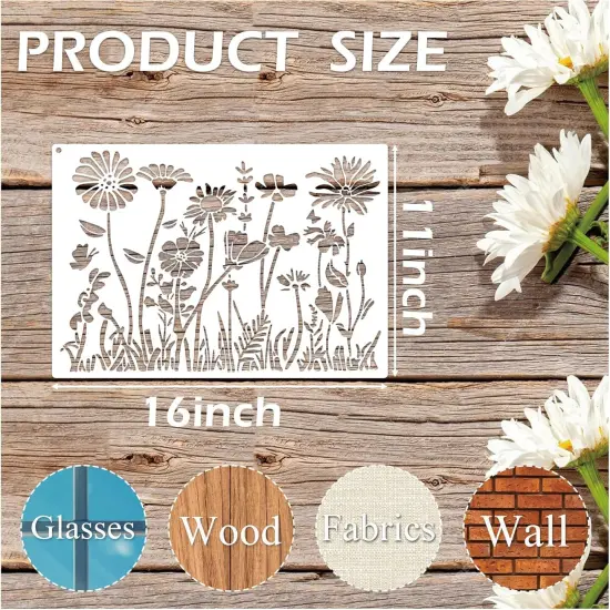 Large Flower Stencils - 16x11 Inches (Reusable) {4}