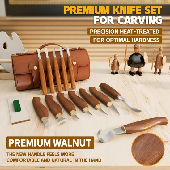 Deluxe Wood Carving Kit with Large Storage Case, Tools, and Knives {2}
