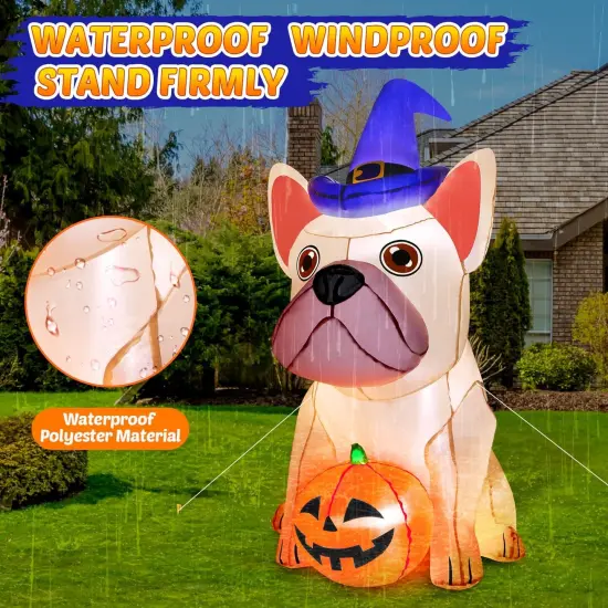 5Ft Halloween Inflatables Decorations Build-in Bright LEDs Blow Up Yard Pumpkin {4}