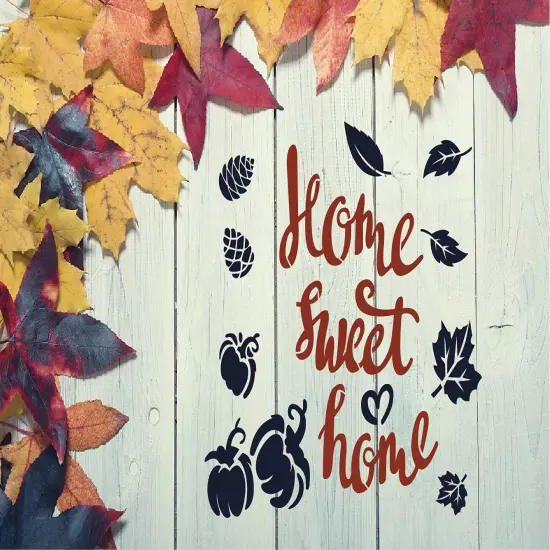 9 Pieces Reusable Thanksgiving Stencils for Painting on Wood {5}